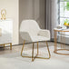 Polyester Fabric Accent Chair 60cm Wide With Metal Base - Velmora