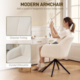 Polyester Fabric Accent Chair 63cm Wide With Steel Legs - Velmora