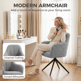 Polyester Fabric Accent Chair 63cm Wide With Steel Legs - Velmora