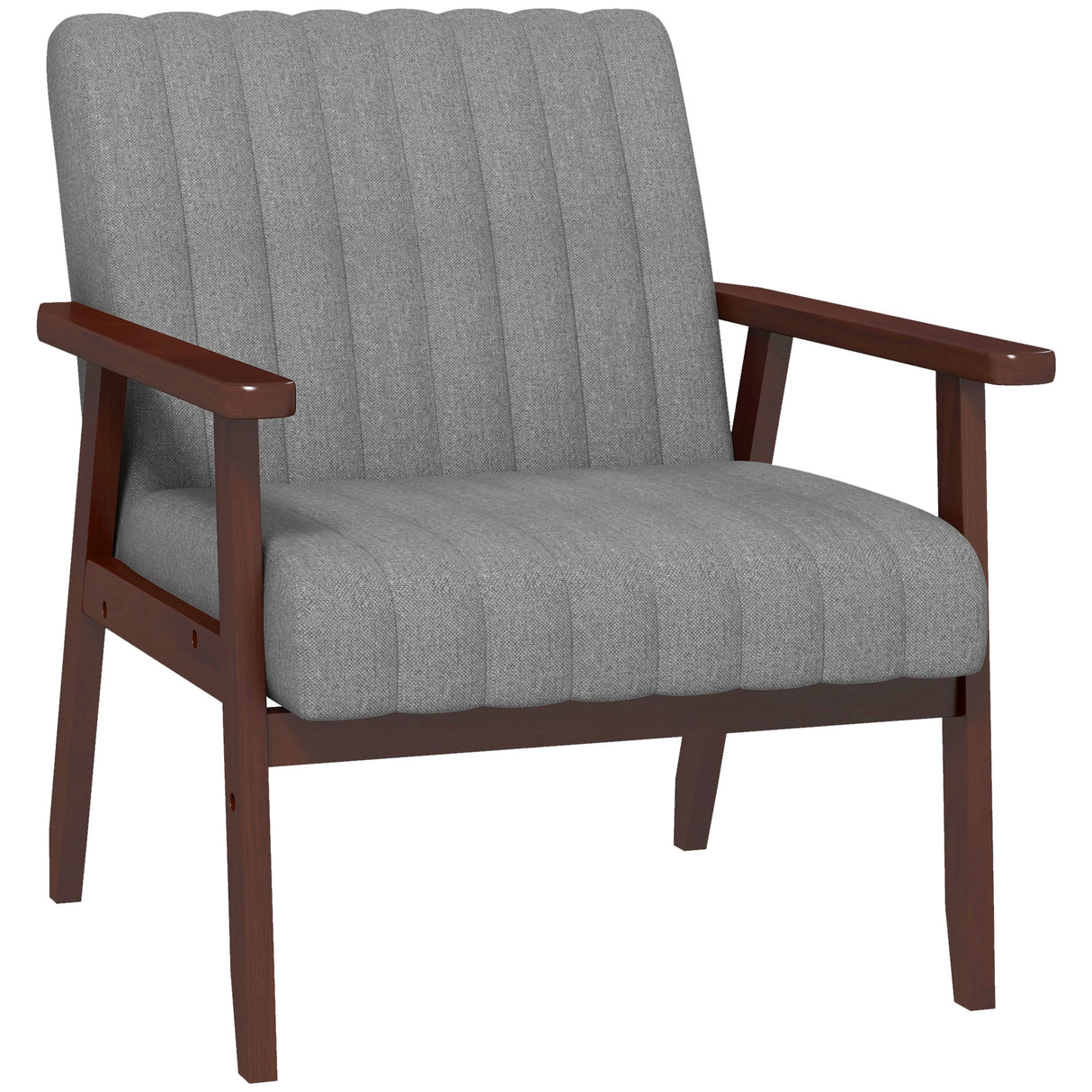 Polyester Fabric Accent Chair 64cm Wide With Wooden Frame - Velmora
