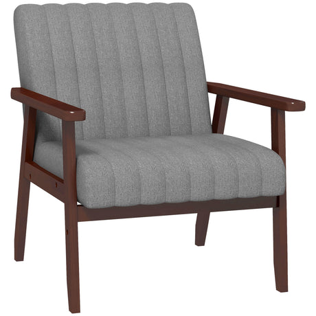 Polyester Fabric Accent Chair 64cm Wide With Wooden Frame - Velmora