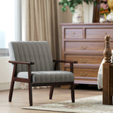 Polyester Fabric Accent Chair 64cm Wide With Wooden Frame - Velmora