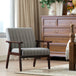 Polyester Fabric Accent Chair 64cm Wide With Wooden Frame - Velmora
