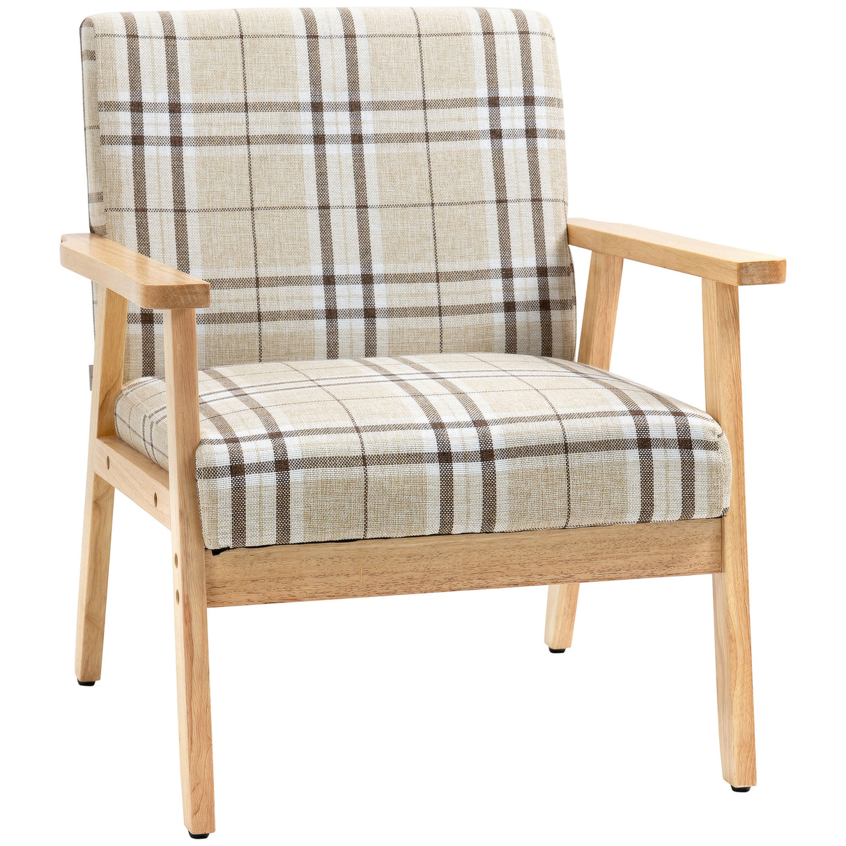 Polyester Fabric Accent Chair With Wooden Frame 66cm Wide - Velmora