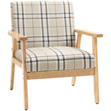 Polyester Fabric Accent Chair With Wooden Frame 66cm Wide - Velmora