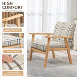 Polyester Fabric Accent Chair With Wooden Frame 66cm Wide - Velmora