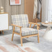 Polyester Fabric Accent Chair With Wooden Frame 66cm Wide - Velmora