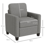 Polyester Fabric Armchair 78cm Wide - Velmora