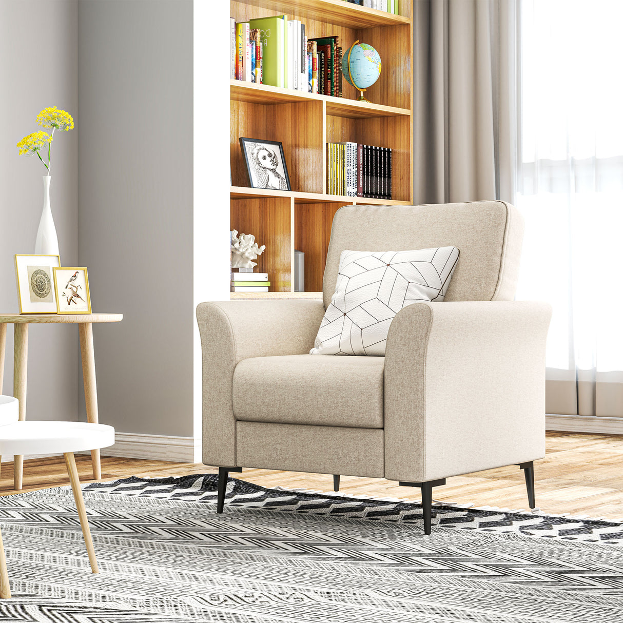 Polyester Fabric Armchair 82cm Wide - Velmora