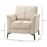Polyester Fabric Armchair 82cm Wide - Velmora
