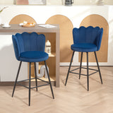 Polyester Fabric Bar Chairs in Set Of 2 - Velmora