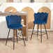 Polyester Fabric Bar Chairs in Set Of 2 - Velmora
