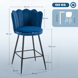 Polyester Fabric Bar Chairs in Set Of 2 - Velmora