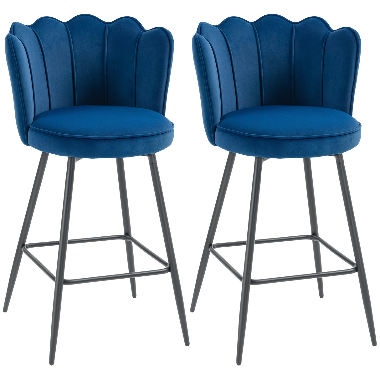 Polyester Fabric Bar Chairs in Set Of 2 - Velmora