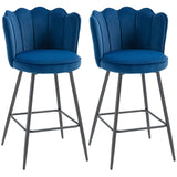 Polyester Fabric Bar Chairs in Set Of 2 - Velmora