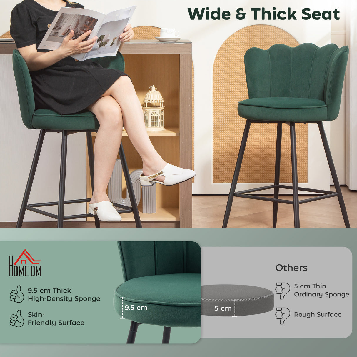 Polyester Fabric Bar Chairs in Set Of 2 - Velmora