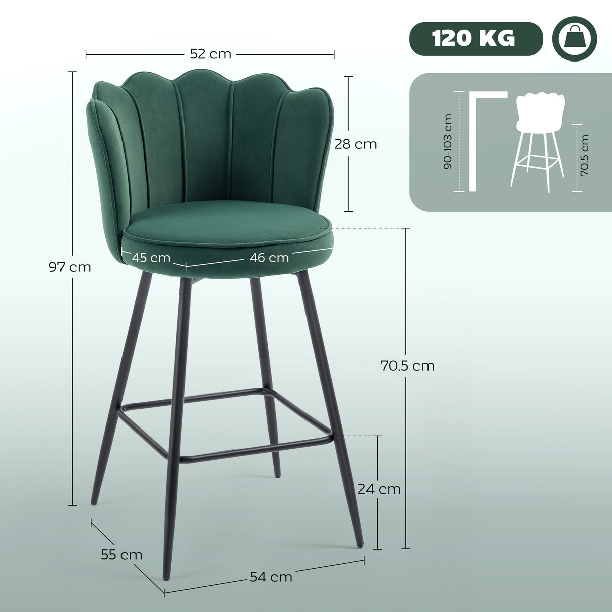 Polyester Fabric Bar Chairs in Set Of 2 - Velmora