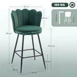 Polyester Fabric Bar Chairs in Set Of 2 - Velmora