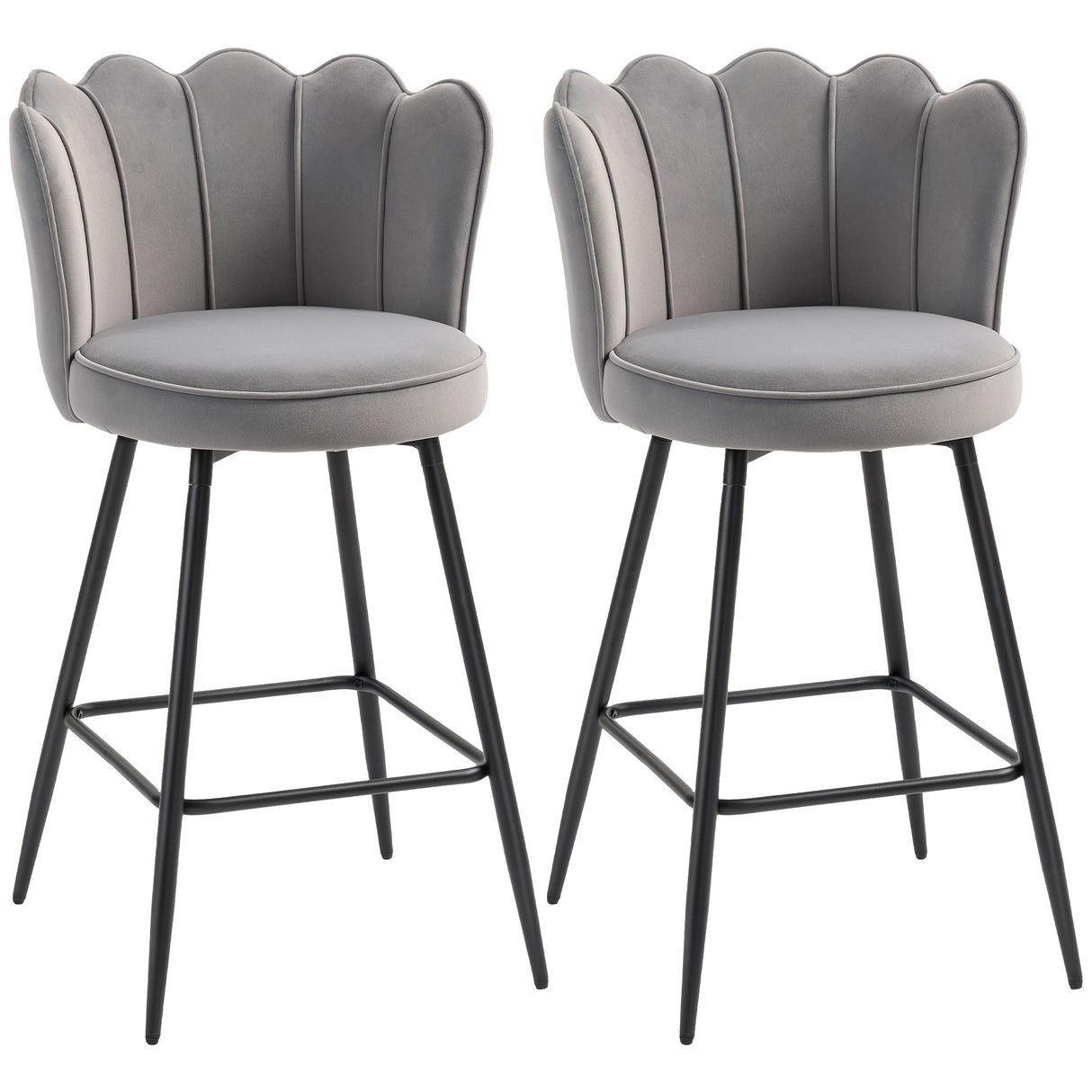 Polyester Fabric Bar Chairs in Set Of 2 - Velmora