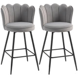 Polyester Fabric Bar Chairs in Set Of 2 - Velmora