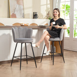Polyester Fabric Bar Chairs in Set Of 2 - Velmora