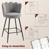 Polyester Fabric Bar Chairs in Set Of 2 - Velmora