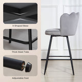 Polyester Fabric Bar Chairs in Set Of 2 - Velmora