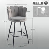 Polyester Fabric Bar Chairs in Set Of 2 - Velmora