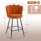 Polyester Fabric Bar Chairs in Set Of 2 - Velmora