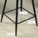 Polyester Fabric Bar Chairs in Set Of 2 With Steel Legs - Velmora
