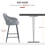 Polyester Fabric Bar Chairs in Set Of 2 With Steel Legs - Velmora