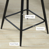 Polyester Fabric Bar Chairs in Set Of 2 With Steel Legs - Velmora