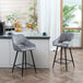 Polyester Fabric Bar Chairs in Set Of 2 With Steel Legs - Velmora