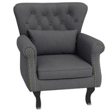 Polyester Fabric Chesterfield Accent Chair 76cm Wide - Velmora