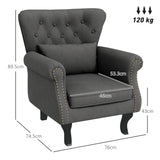 Polyester Fabric Chesterfield Accent Chair 76cm Wide - Velmora