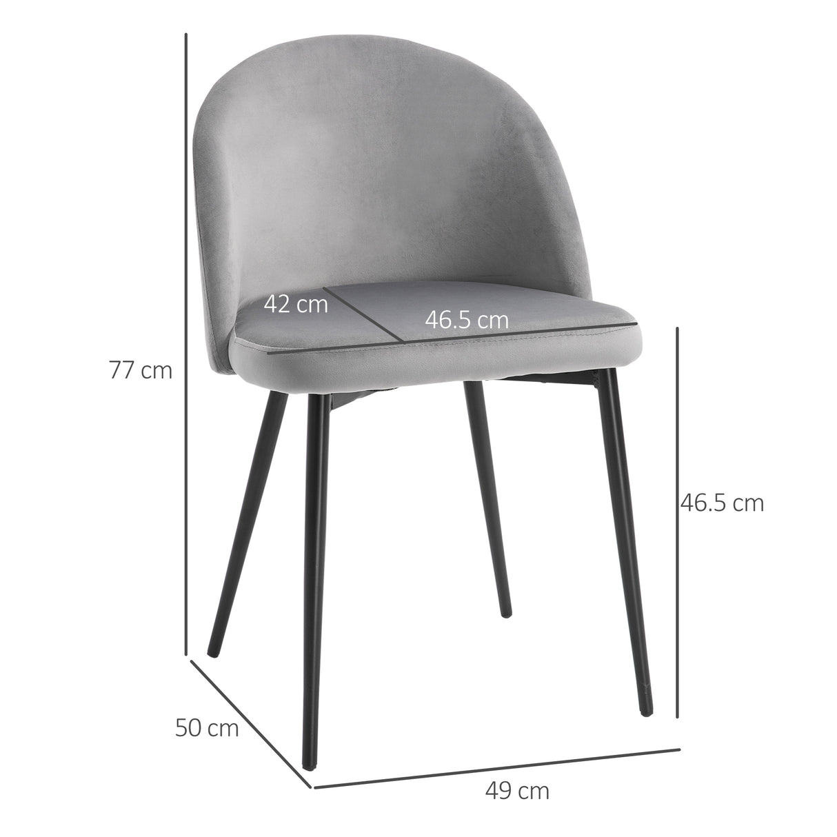 Polyester Fabric Dining Chairs in Set Of 2 - Velmora