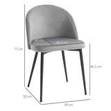 Polyester Fabric Dining Chairs in Set Of 2 - Velmora