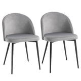 Polyester Fabric Dining Chairs in Set Of 2 - Velmora