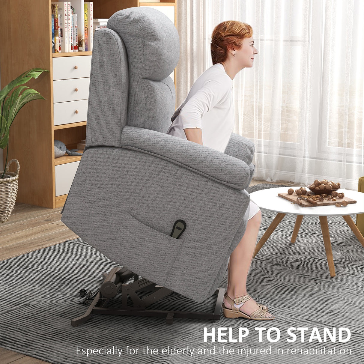 Polyester Fabric Electric Recliner Chair 83cm Wide - Velmora