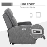 Polyester Fabric Electric Recliner Chair 84cm Wide - Velmora