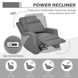 Polyester Fabric Electric Recliner Chair 84cm Wide - Velmora