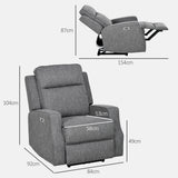 Polyester Fabric Electric Recliner Chair 84cm Wide - Velmora