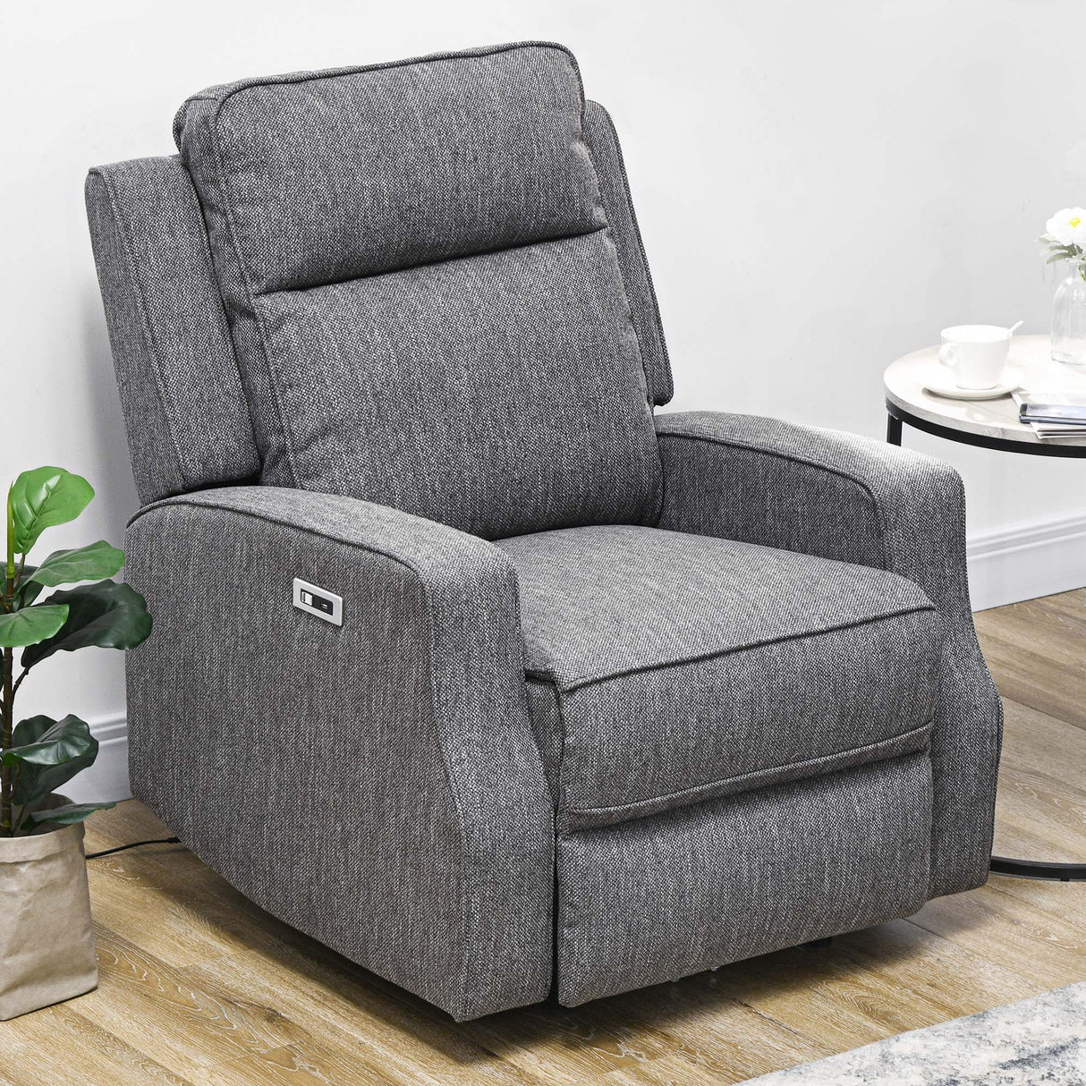 Polyester Fabric Electric Recliner Chair 84cm Wide - Velmora