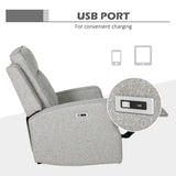 Polyester Fabric Electric Recliner Chair 84cm Wide - Velmora