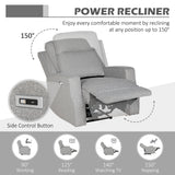 Polyester Fabric Electric Recliner Chair 84cm Wide - Velmora