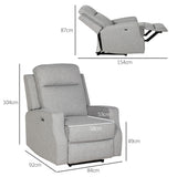 Polyester Fabric Electric Recliner Chair 84cm Wide - Velmora