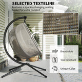 Polyester Fabric Folding Double Egg Swing Chair With Stand And Cushion - Velmora
