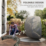Polyester Fabric Folding Double Egg Swing Chair With Stand And Cushion - Velmora