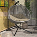 Polyester Fabric Folding Double Egg Swing Chair With Stand And Cushion - Velmora