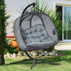 Polyester Fabric Folding Double Egg Swing Chair With Stand And Cushion - Velmora